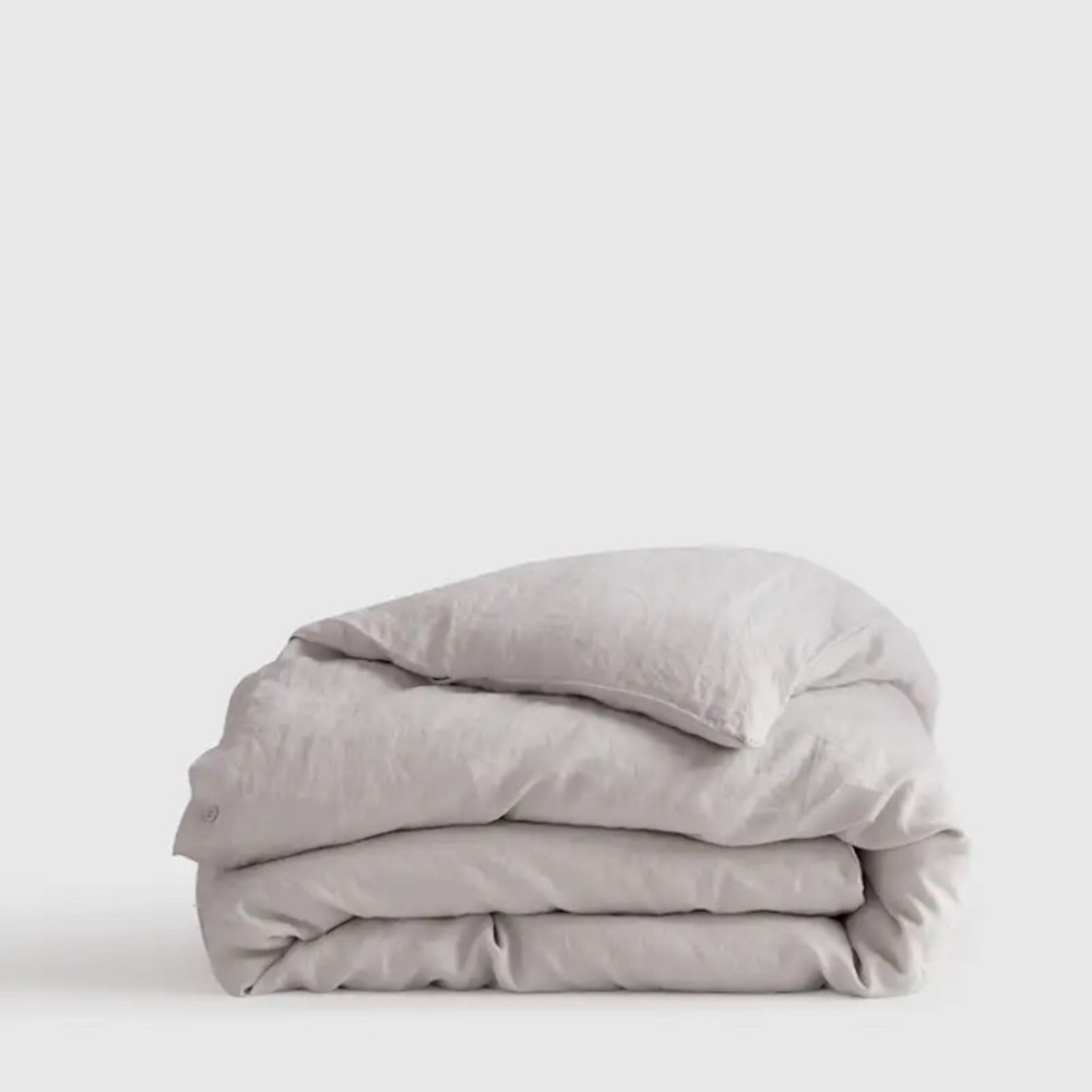 Quince Light Grey European Linen Duvet Cover King/Cal King